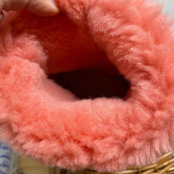 UGG Classic‎ Short 5825 Leather Sheepskin Lined Winter Boots Pink Coral Orange 7 - Picture 7 of 9